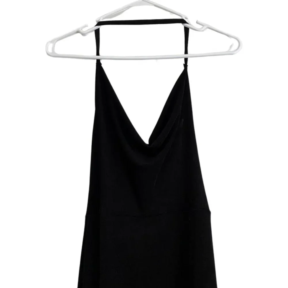 Free People Intimately Black Cowl Neck Strappy Back Maxi Dress Small Slit - Picture 5 of 10